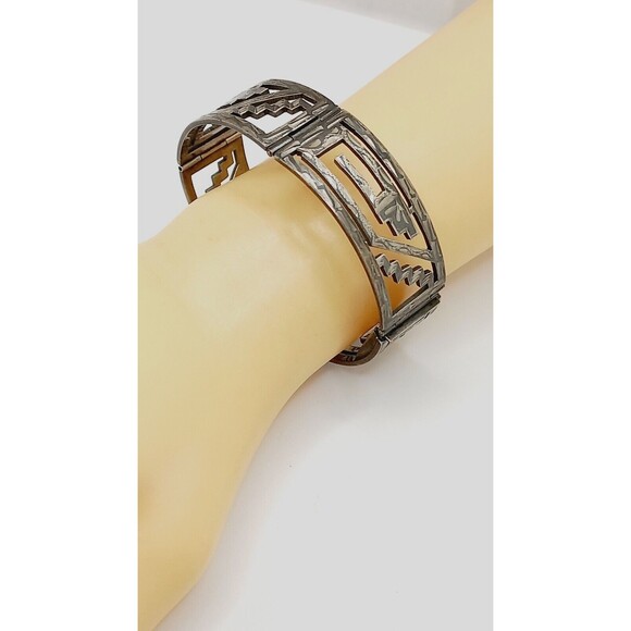 STERLING Silver Panel Bracelet Openwork design UNISEX, Size 7 - Picture 11 of 11